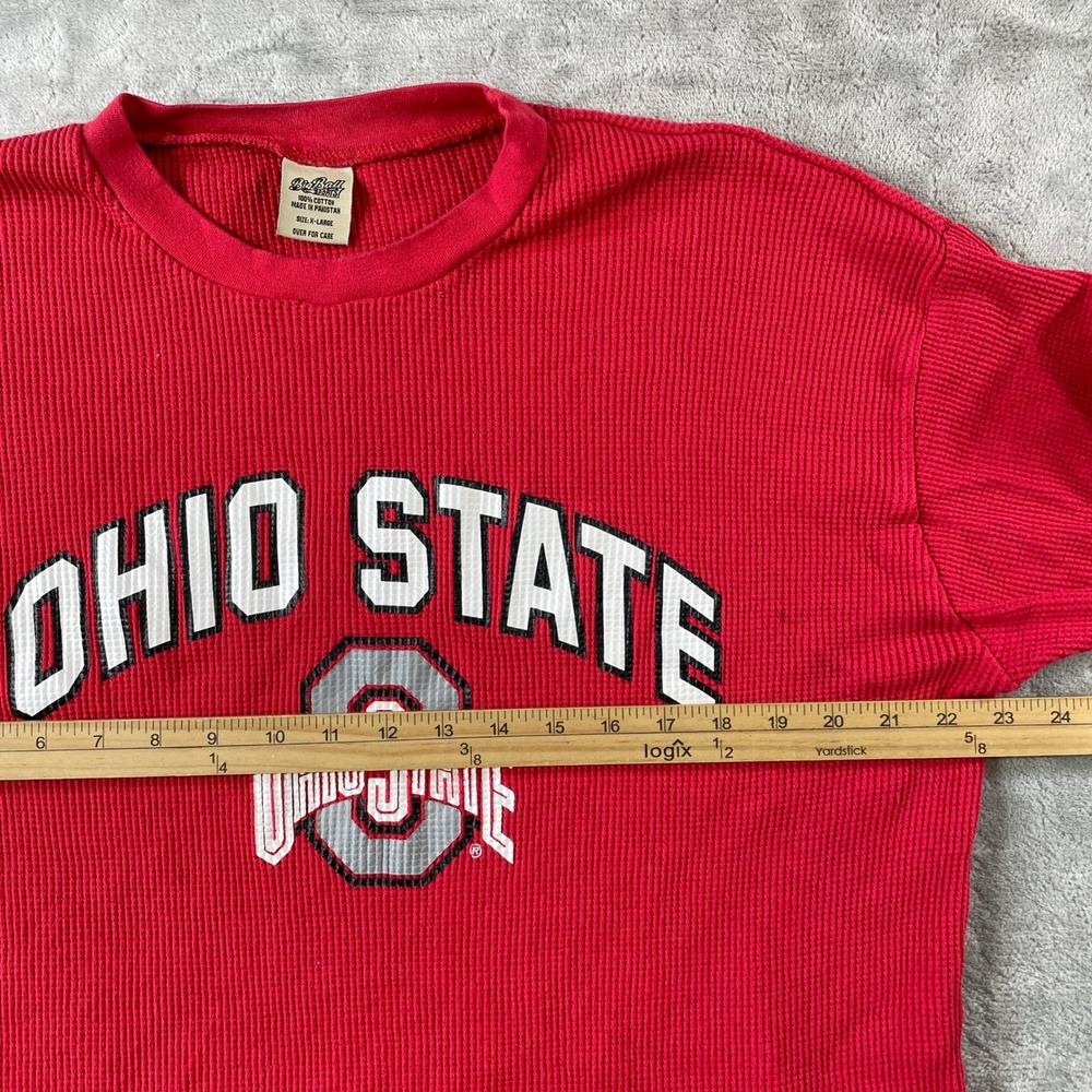 Ohio State Buckeyes Shirt Vintage Mens XL Red Waffle Knit Football College NCAA - Picture 4 of 10